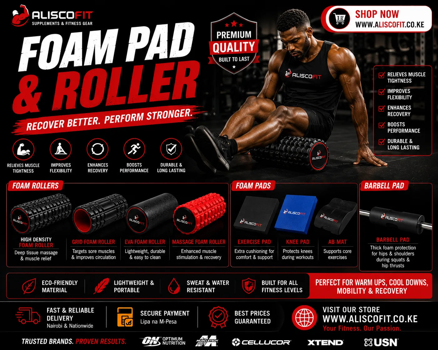 FOAM BARBEL PAD & ROLLER