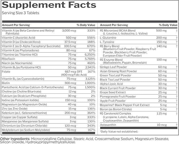 Rule 1 Men's Multi Active Lifestyle Multivitamin 90Tablets, 30servings