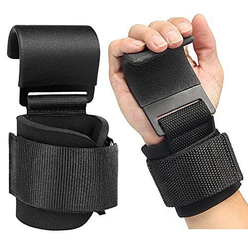 Weight Lifting Hooks (Pair) - Heavy Duty Lifting Wrist Straps, Hand Grip Support for Pull Day Workouts