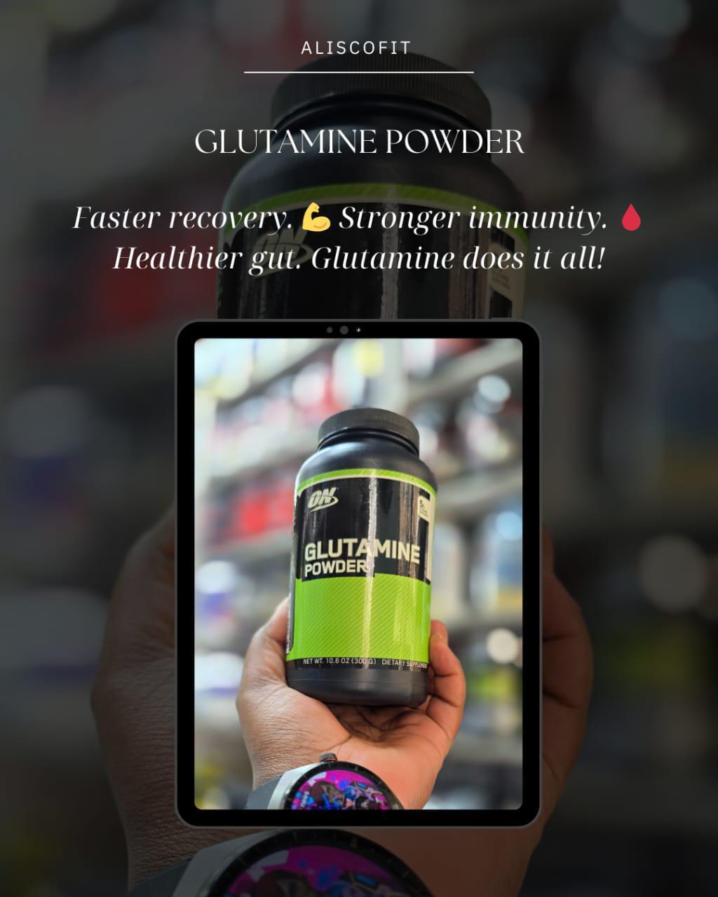 Optimum Nutrition Glutamine Powder, Unflavored, 300 Gm, Help Reduce Muscle Soreness