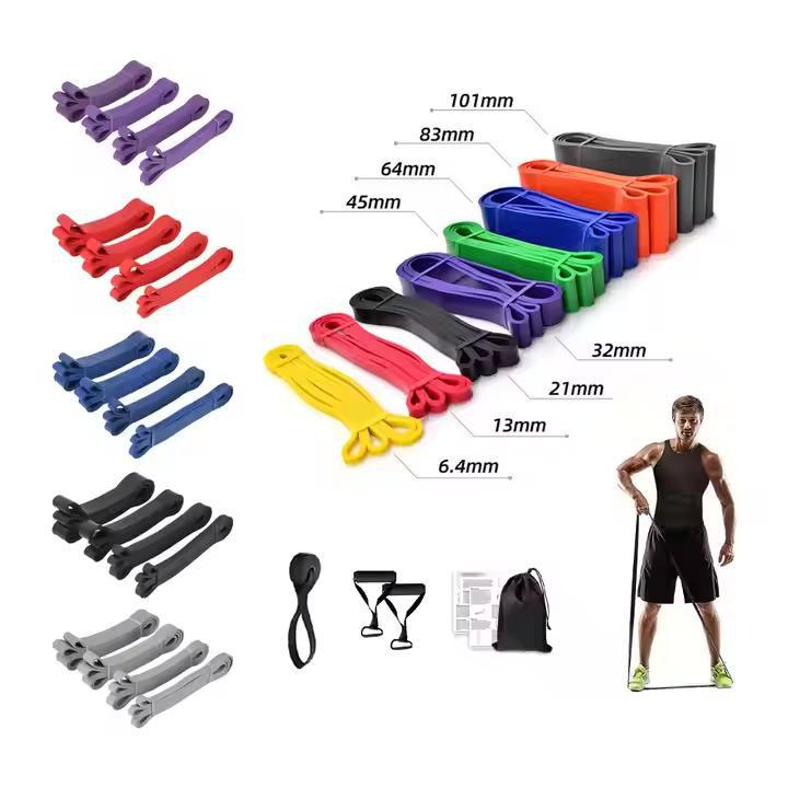 Heavy Duty Latex Long Resistance Band Pack of 8
