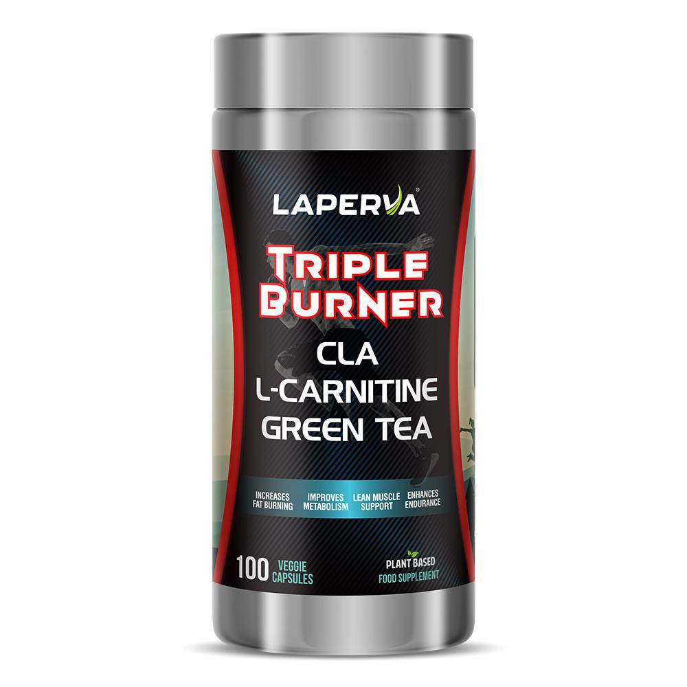 Laperva Triple Burner Cla L-Carnitine Green Tea, 100 Veggie Capsules, Increases Fat Burning Weightless