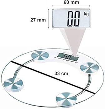 Digital Glass Weight Machine for body weight Round Personal weighing scale (Transparent)