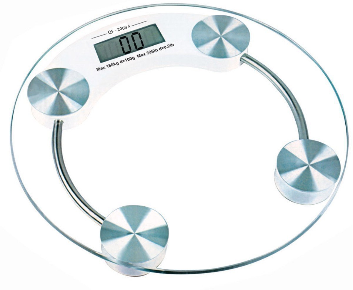 Digital Glass Weight Machine for body weight Round Personal weighing scale (Transparent)
