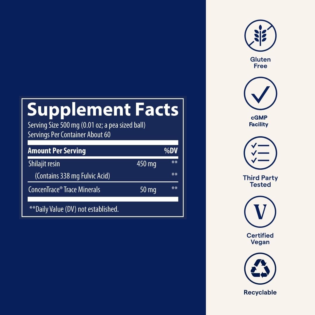 Trace Shilajit Resin Mineral Supplement 60Servings