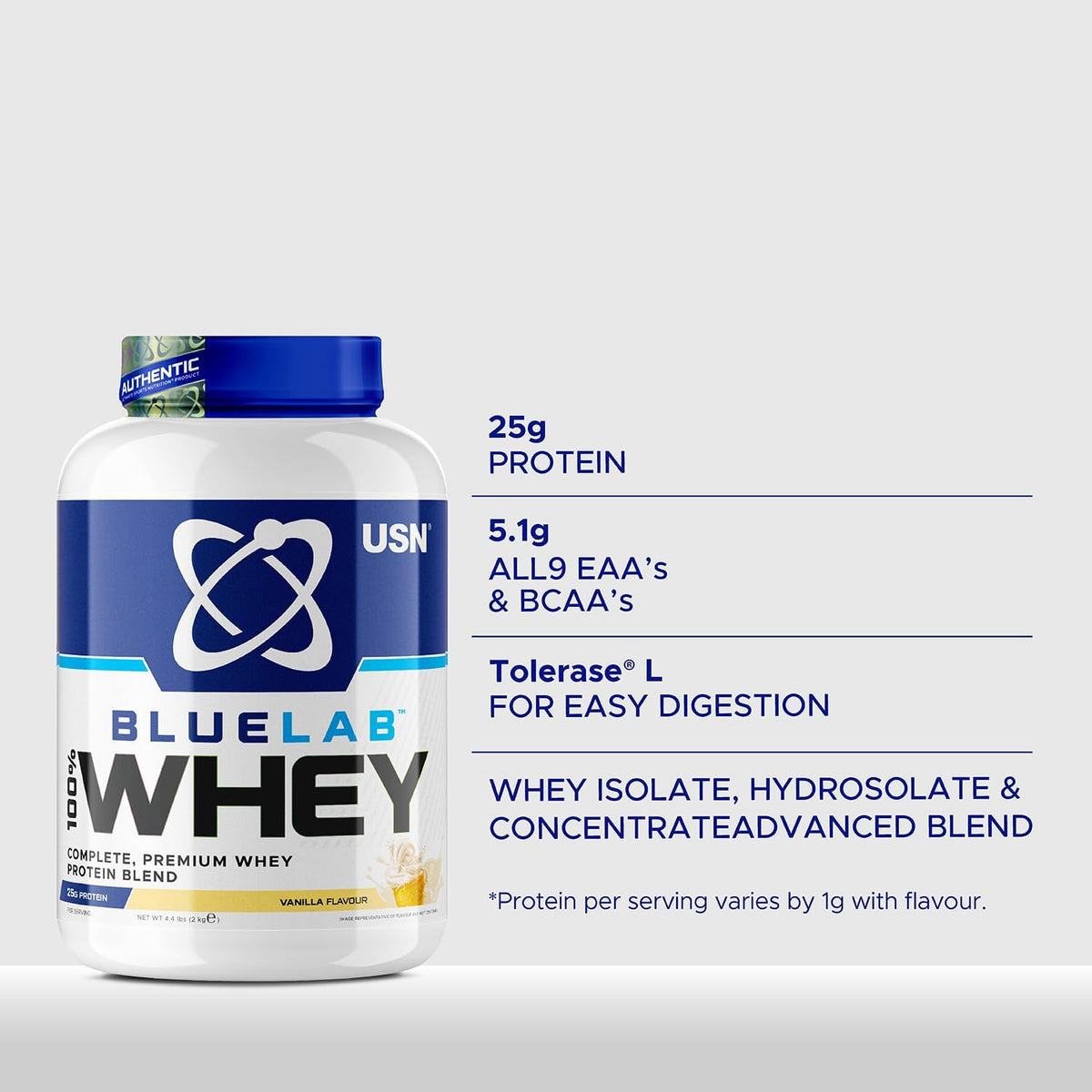 USN BlueLab 100% Whey Protein Powder 4.4lbs(2Kg) 62Servings