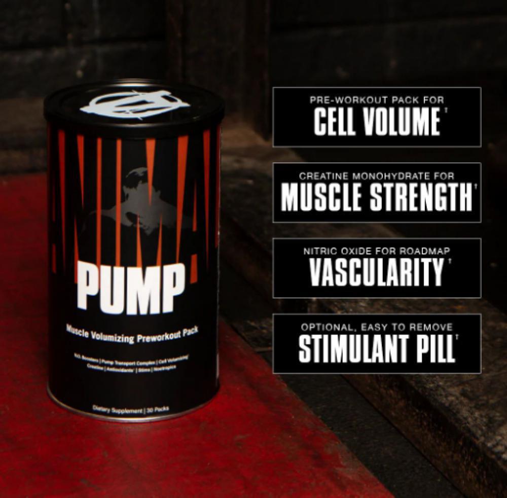 Animal Pump Pre-Workout Supplement – for Energy, Focus and Muscle Volumizing, with Nitric Oxide Boosters Including Stims and Nootropics, Creatine, and Ultimate Pump Enhancer, 30 Packs