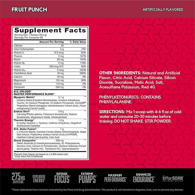 BSN N.O.-XPLODE PreWorkout 1.22lbs(555g) 30servings