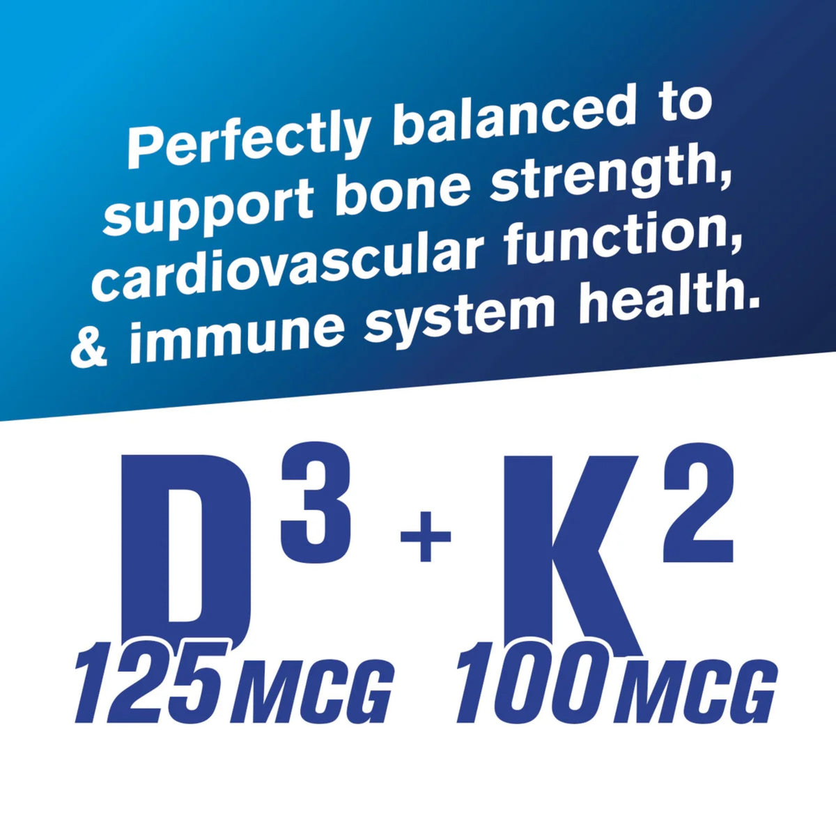 GAT SPORT Vitamin D3 K2, 5000 IU (125 mcg) Vitamin D, 60 Day Supply