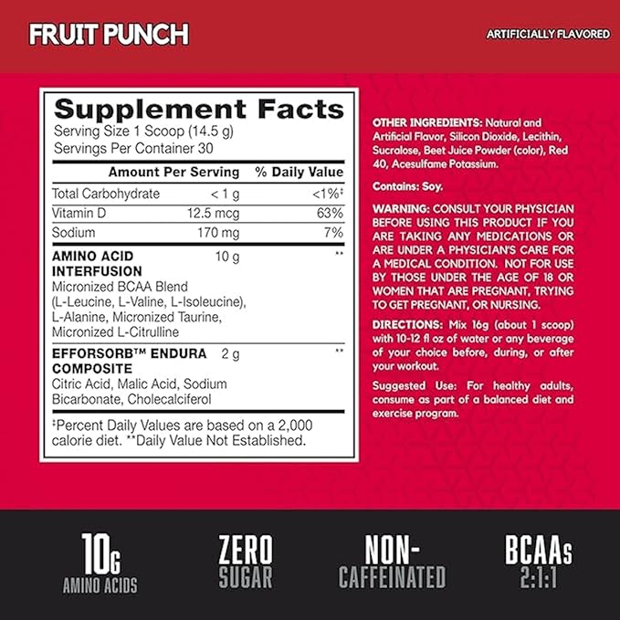 BSN Amino X Grape BCAA Powder - 30 Servings