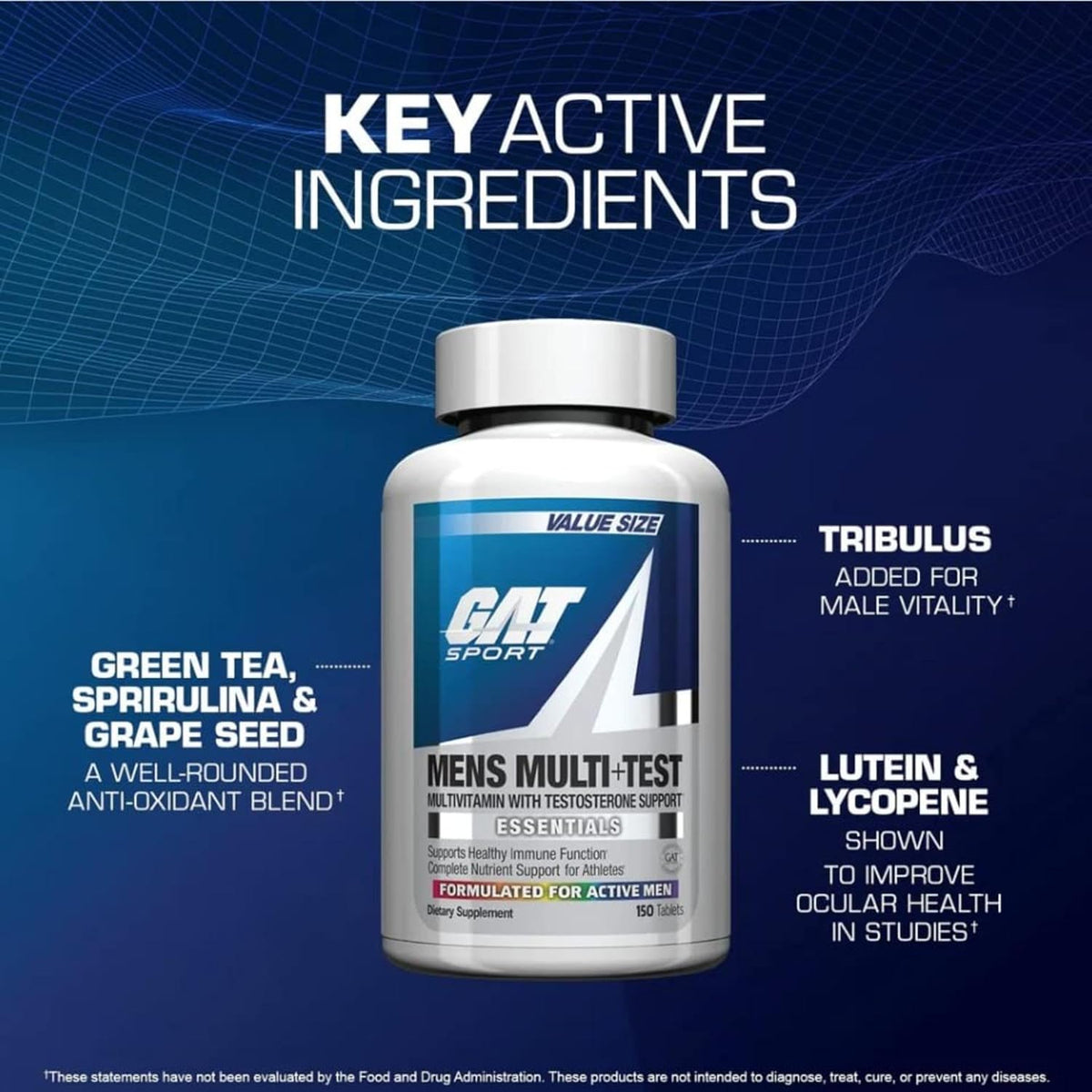 GAT Sport Mens Multi+Test 60Tablets