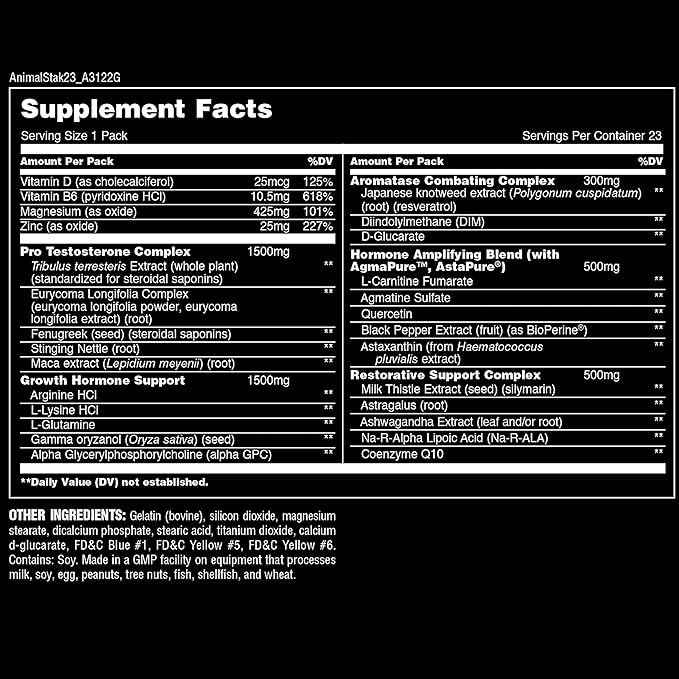 Animal Stak  Hormone Booster 21pack 21servings