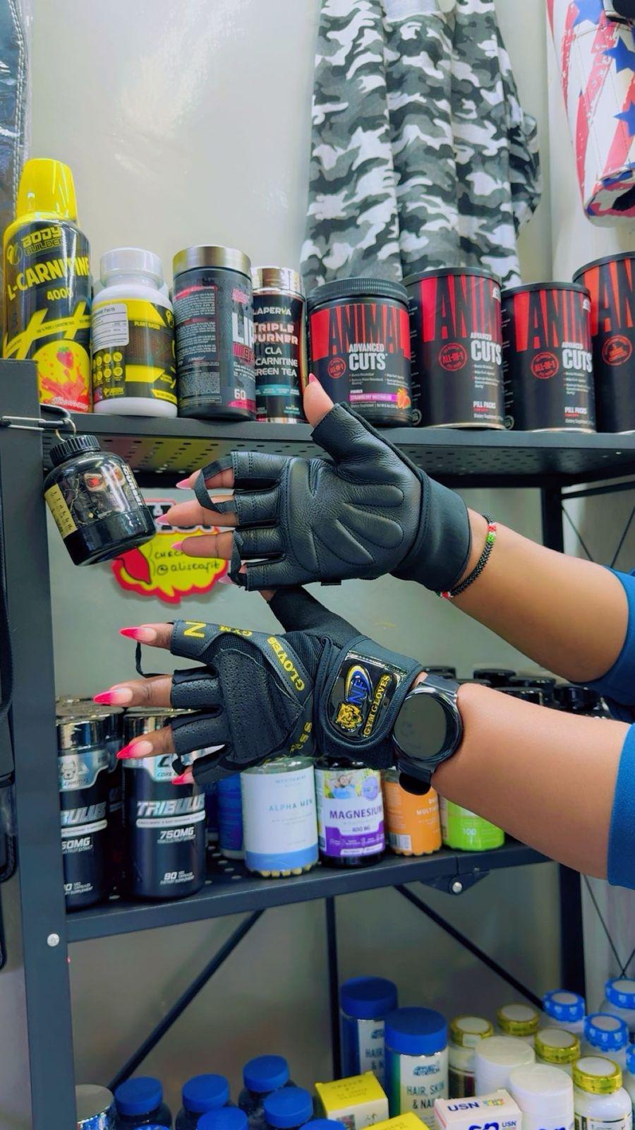 NF Leather Gym Gloves -yellow