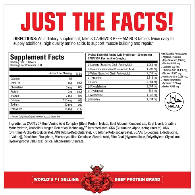 Carnivor Beef Aminos 300 tablets packaging