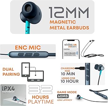 Faster TG-330 Magnetic Neckband Wireless Bluetooth- Sports Bluetooth