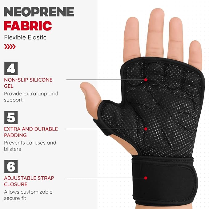 Breathable Weight Lifting Gloves with Full Palm Protection and Adjustable Wrist Support Aliscofit