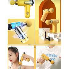 Muscle therapy gun for relieving stiffness and tension.