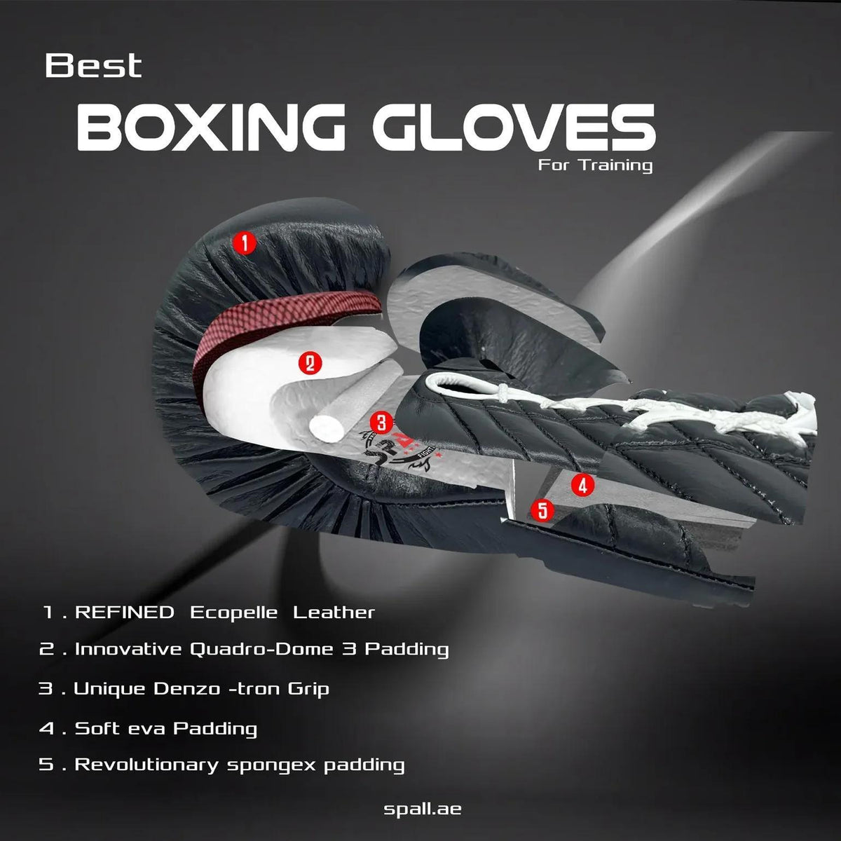 Professional Leather Spall Boxing Gloves