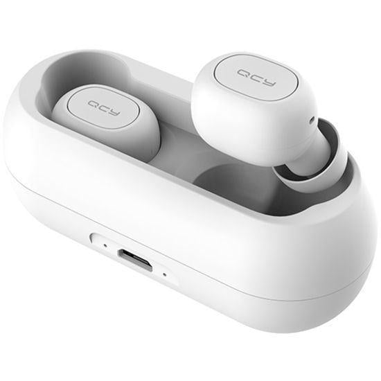 QCY T1C TWS Bluetooth wireless earbuds.