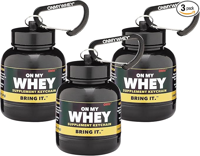 Portable Protein Powder Bottle With Whey Keychain and Funnel