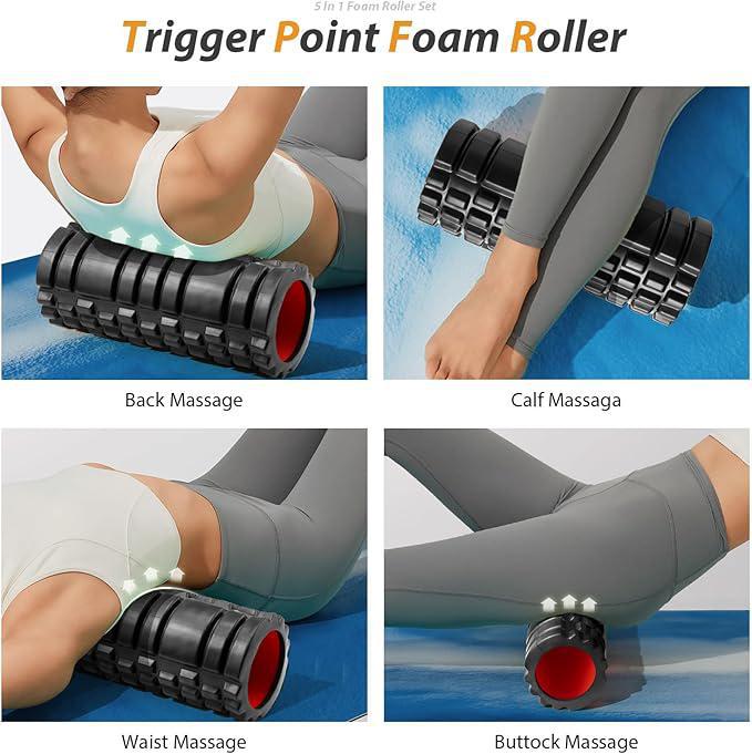 Foam Roller for Deep Tissue Massage – High-Density Exercise Roller (Green)