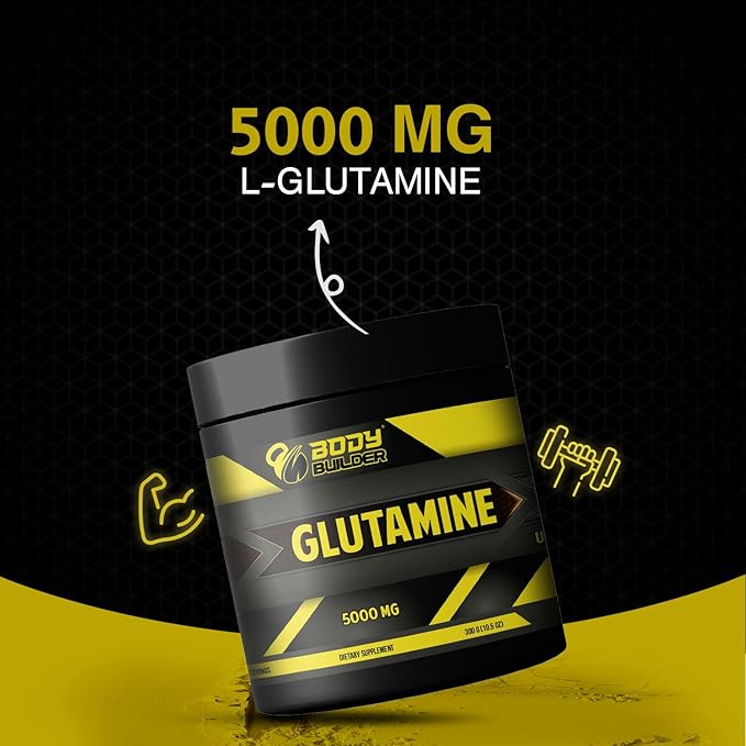 Body Builder Glutamine, 60, Unflavored, 5000mg L-Glutamine, Supports Muscle Recovery