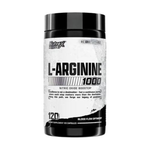 Nutrex Research L-Arginine 1000 mg Capsules - Nitric Oxide Booster for Enhanced Blood Flow,