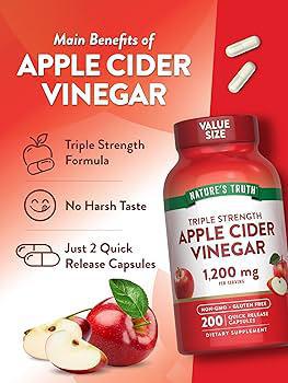 Nature's Truth Organic Apple Cider Vinegar Gummies 60gummies 30servings