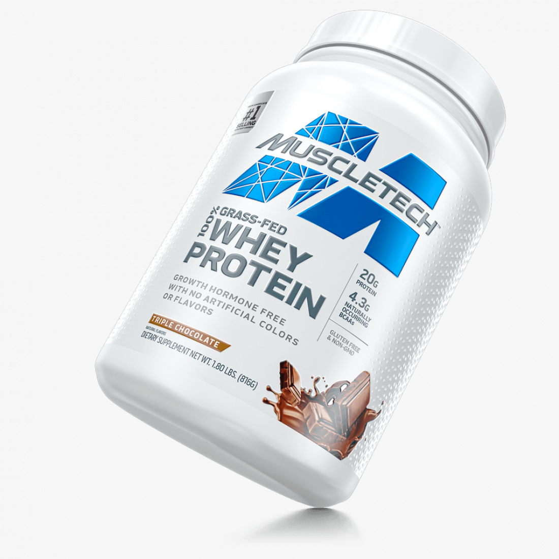 MUSCLETECH GRASS FED 100% WHEY PROTEIN 1.80LBS (816G) 23SERVING