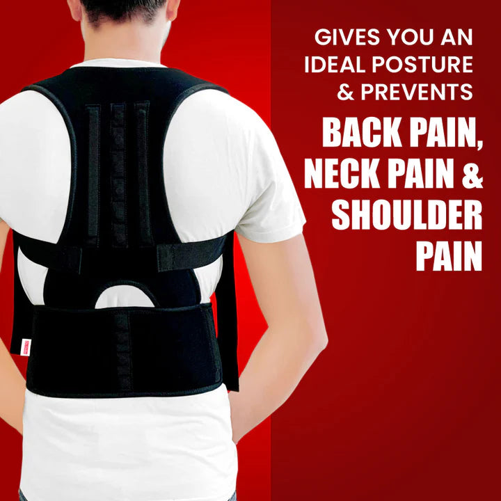 Adjustable Magnetic Posture Back Support Corrector Belt Band Belt Brace Shoulder Lumbar Strap Pain Relief Posture Waist Trimmer