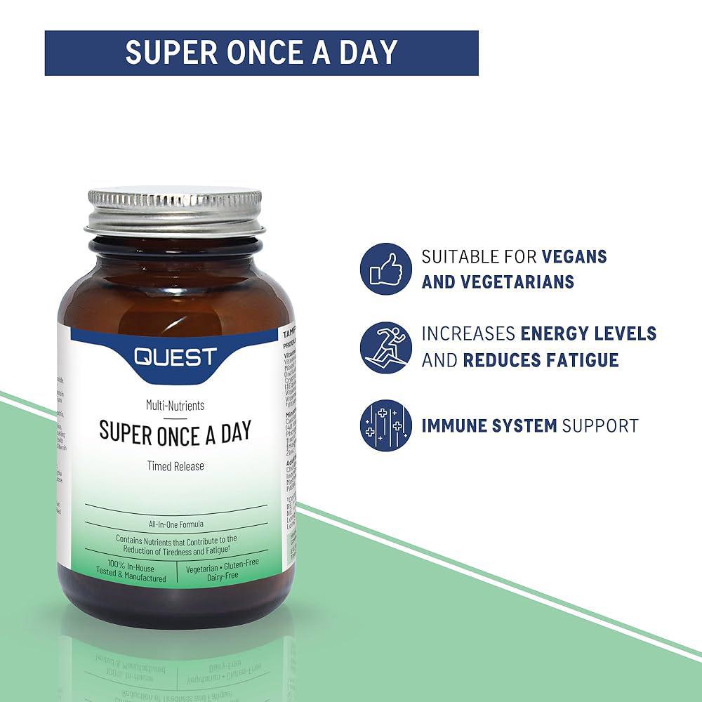Quest Once A Day Multi (60 Tablets) – High Potency Daily Multivitamin for Energy & Wellness