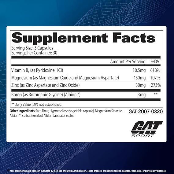 GAT Sport Essentials ZMAG-T Zinc, magnesium, B6 + boron, 90 capsules vegetales