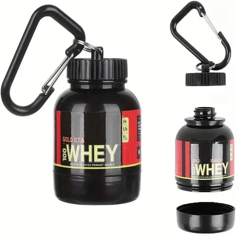 Portable Protein Powder Bottle With Whey Keychain and Funnel