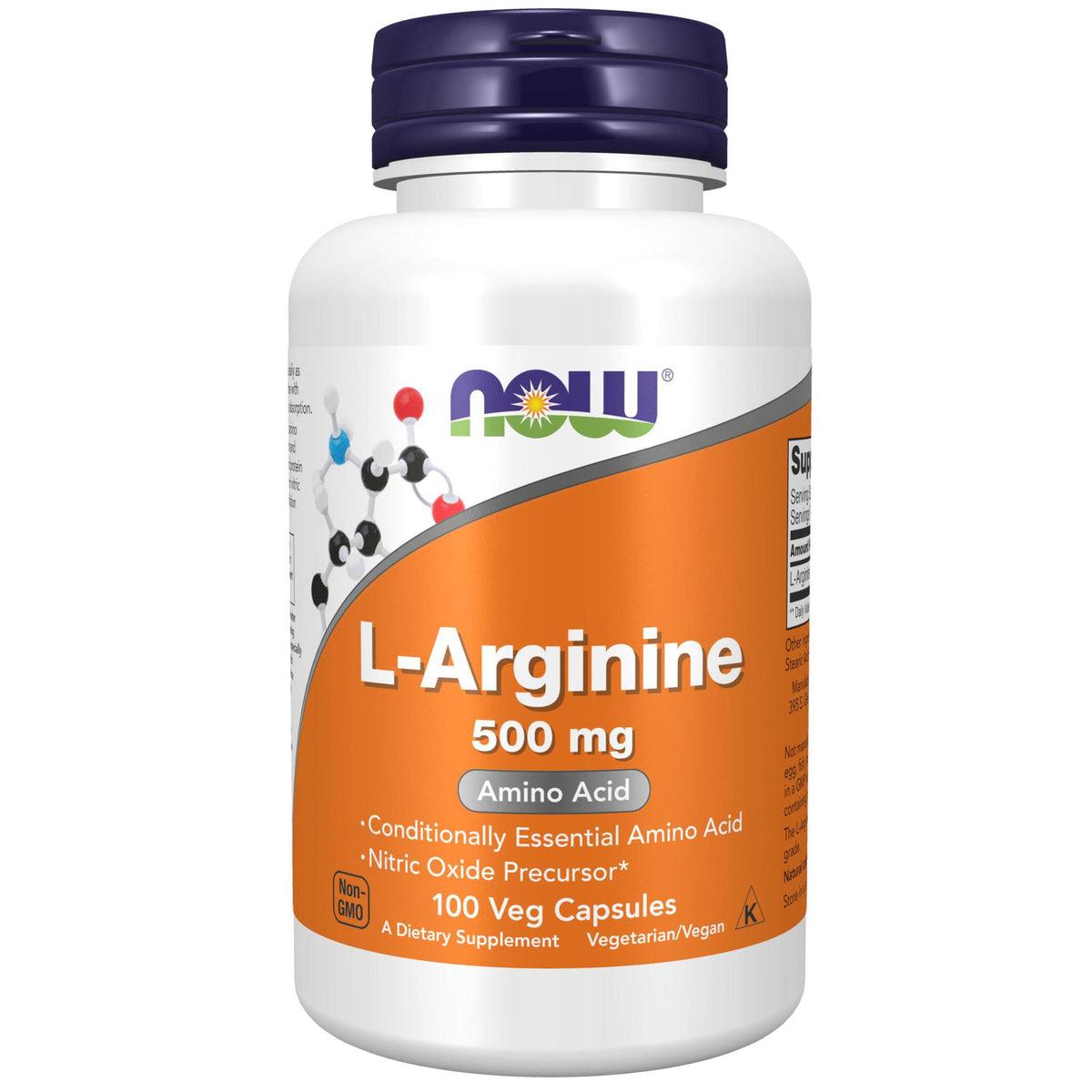 NOW L-Arginine 500mg Vegetable Capusles 100's