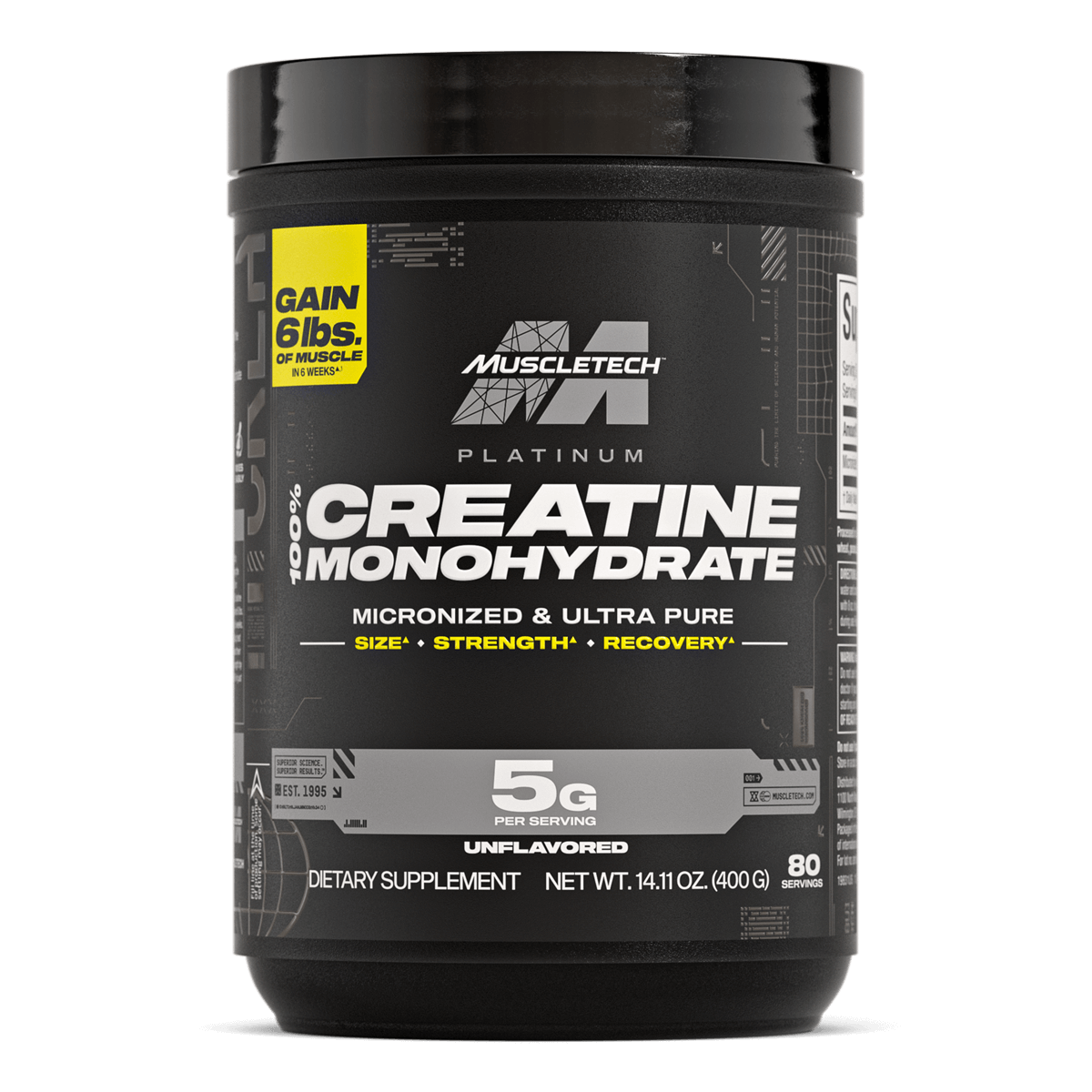 Muscletech Platinum Creatine Monohydrate Powder Pure Micronised 80 servings