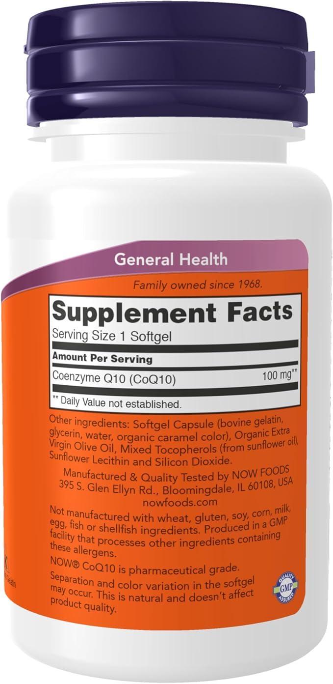 NOW Supplements CoQ10 – 100 mg