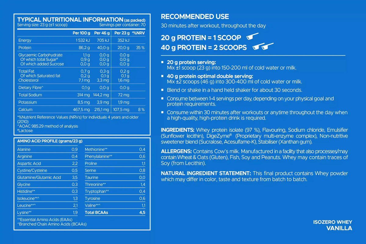 USN Isozero Whey Protein Powder 1.77lbs 805g 35servings
