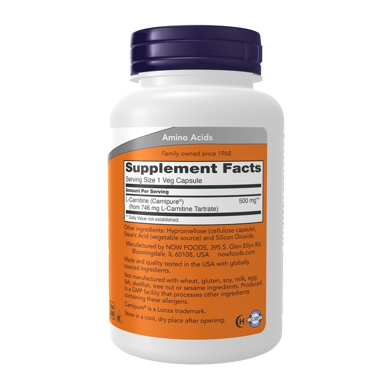 Now L-Carnitine 500mg 60Veg Capsules