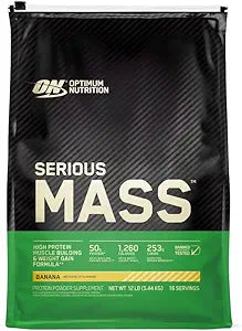 Optimum Nutrition Serious Mass Weight Gainer Protein Powder 12lbs(5.55kg) 16Servings