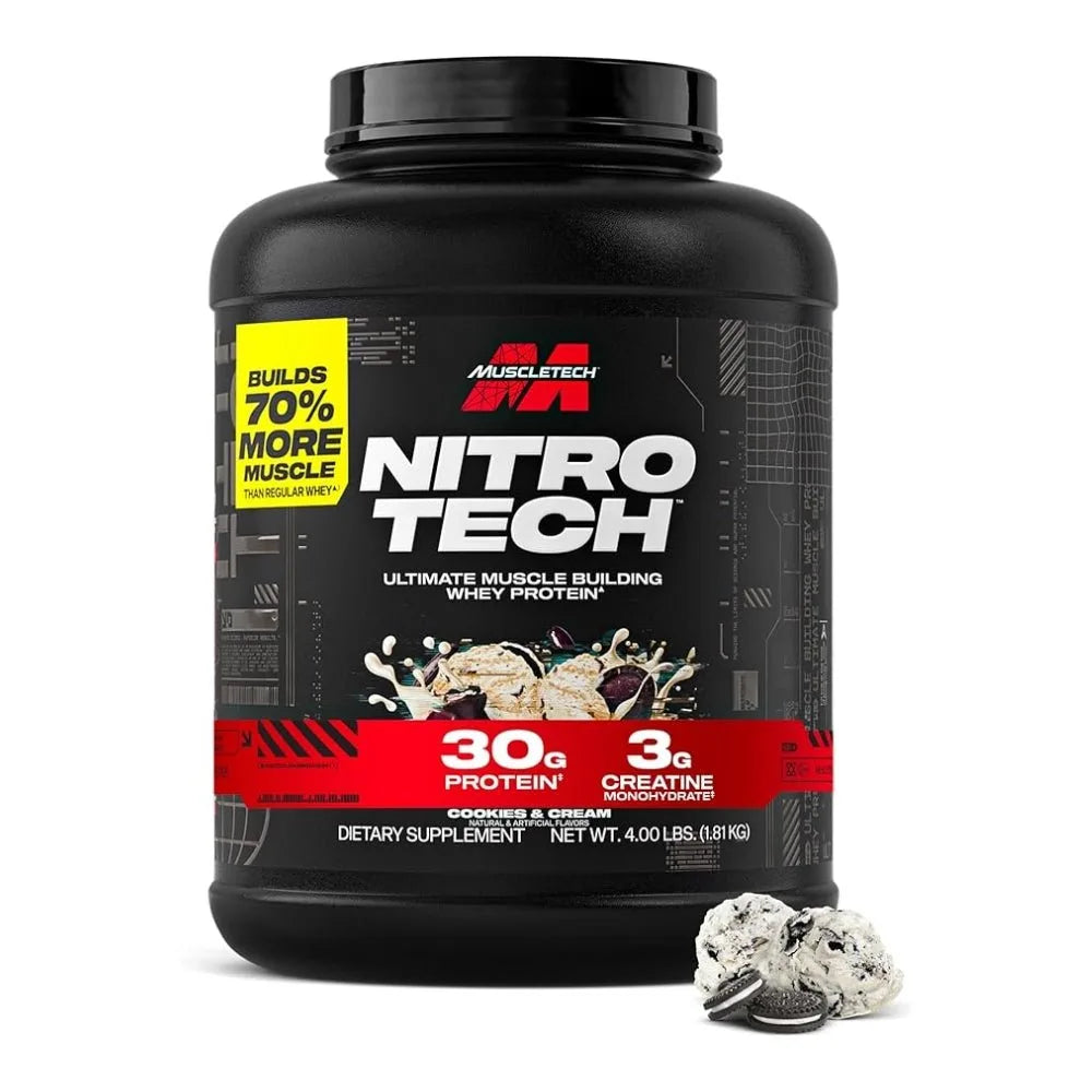 Muscletech Nitro-Tech Whey Protein Powder + Creatine 4lbs (1.81kg) 41Servings