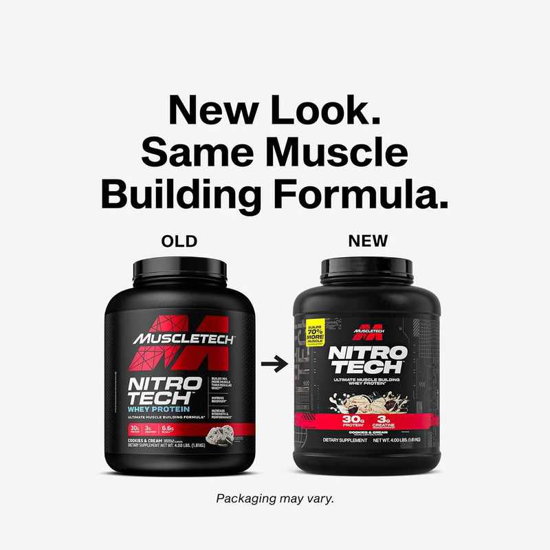 Muscletech Nitro-Tech Whey Protein Powder + Creatine 4lbs (1.81kg) 41Servings
