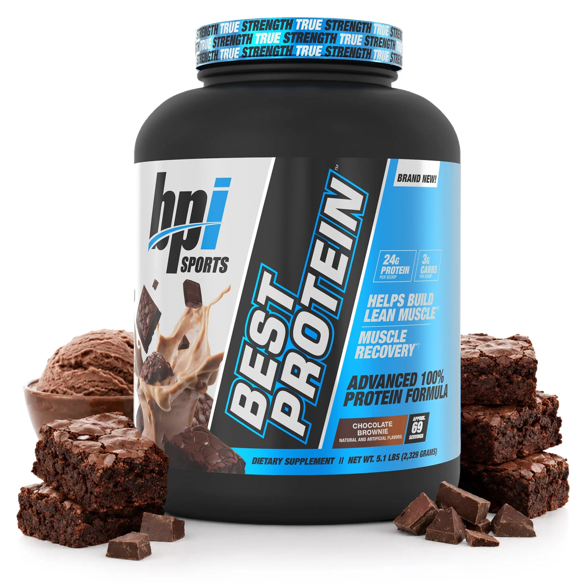 BPI Sports  Whey Protein Powder 5.1lbs(2329) 69Servings