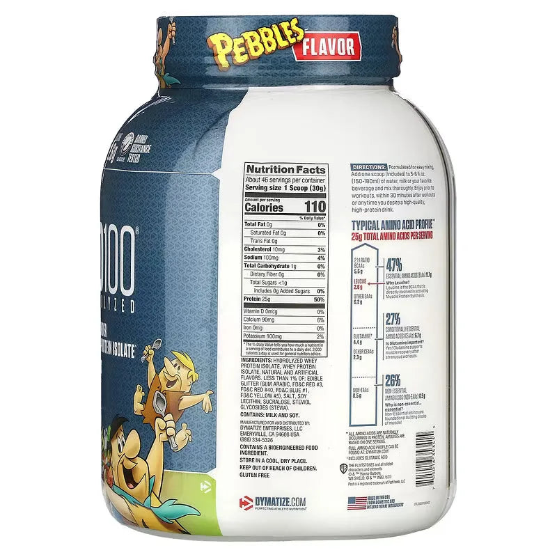 Dymatize ISO 100 Whey Protein Hydrolyzed Isolate 2.3KG 5LB (70/76Scoops) per Flavour