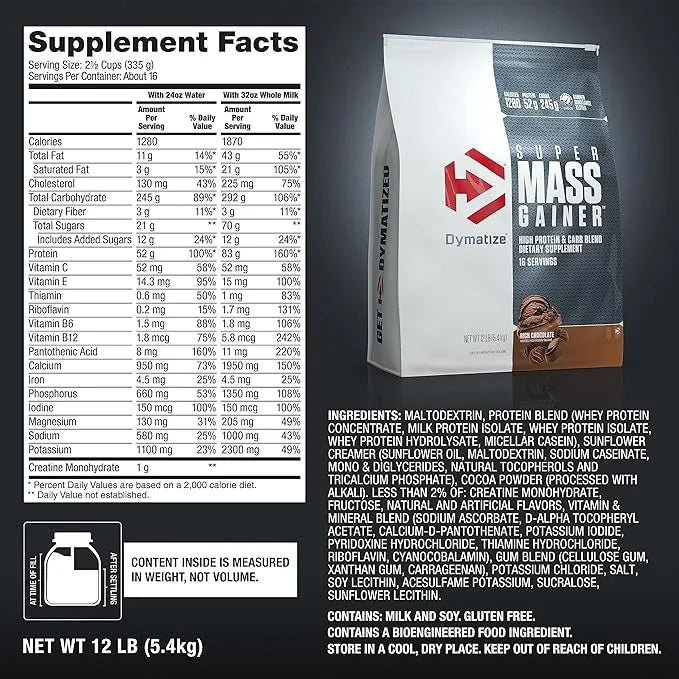 Dymatize Super Mass Gainer /Weight Gain/ Bulk 6lb
