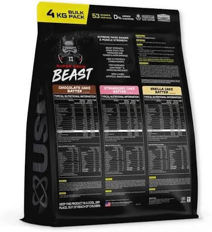 USN Supergrow Beast for Extreme Mass Gain 4Kg (53Scoops)