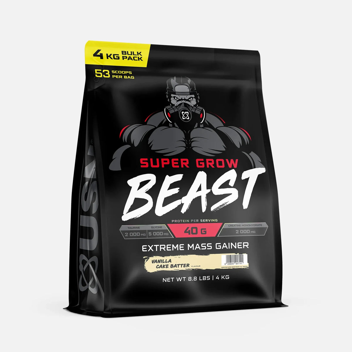 USN Supergrow Beast for Extreme Mass Gain 4Kg (53Scoops)
