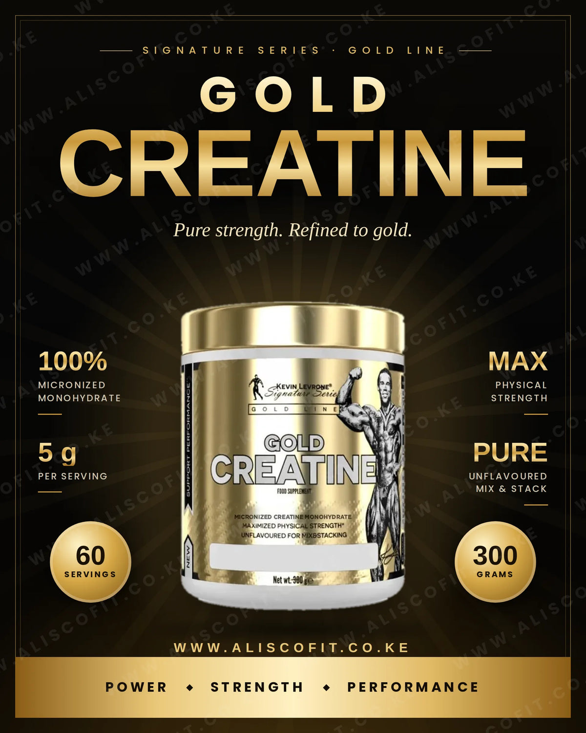 Kevin Levrone GOLD Creatine Unflavoured 300G 60Servings