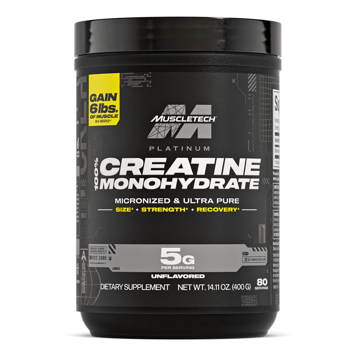 Muscletech Platinum Creatine Monohydrate Powder Pure Micronised 400g 80 servings