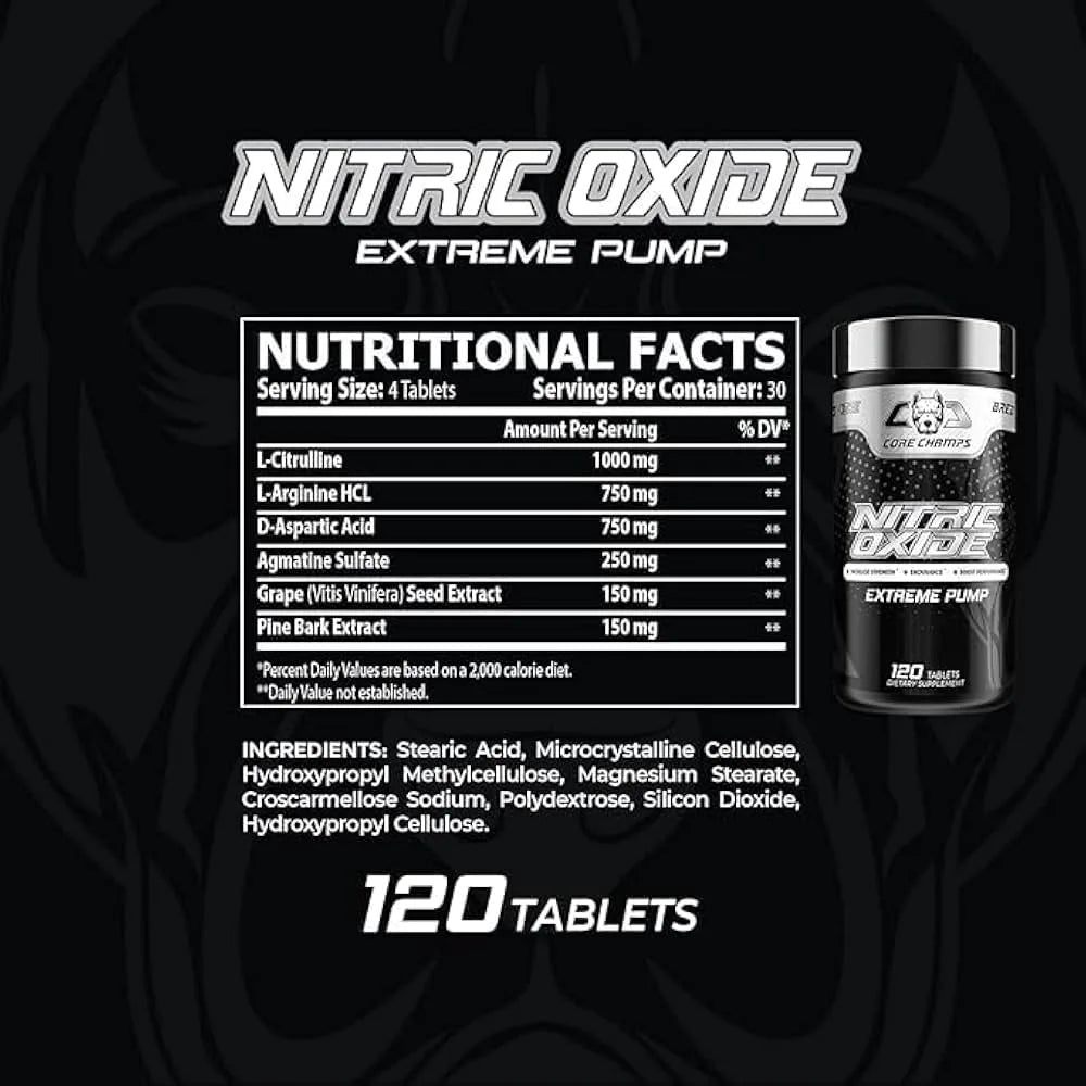 Core Champs Nitric Oxide Extreme Pump 120Tablets 30Servings