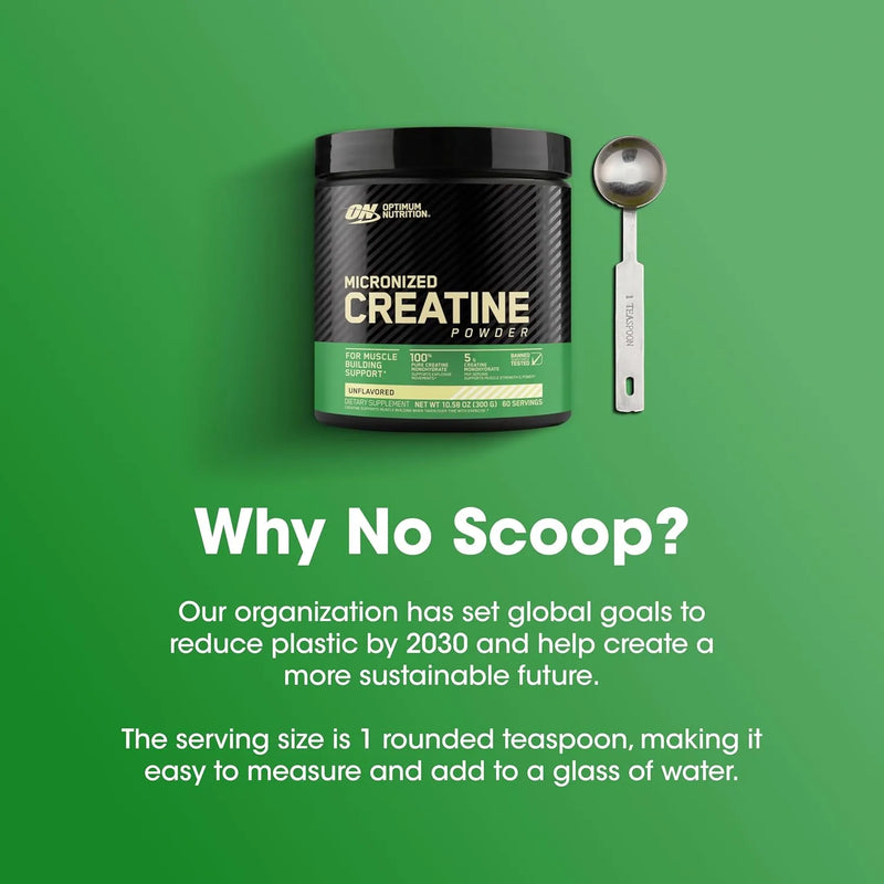 Optimum Nutrition Micronised Creatine, Pure Creatine Monohydrate 300g(60servings)